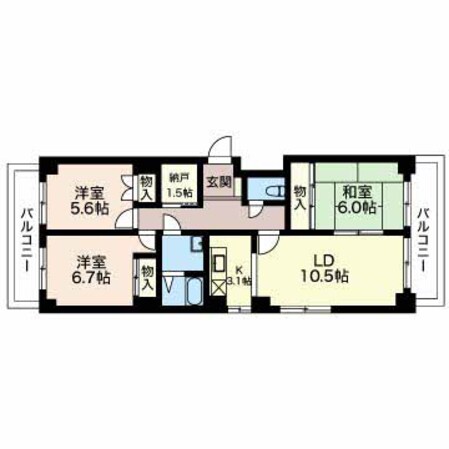 近鉄四日市駅 徒歩7分 3階の物件間取画像